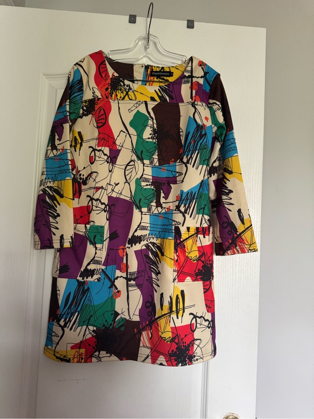 ShejoinSheenjoy Abstract Multi-Color Shift Dress